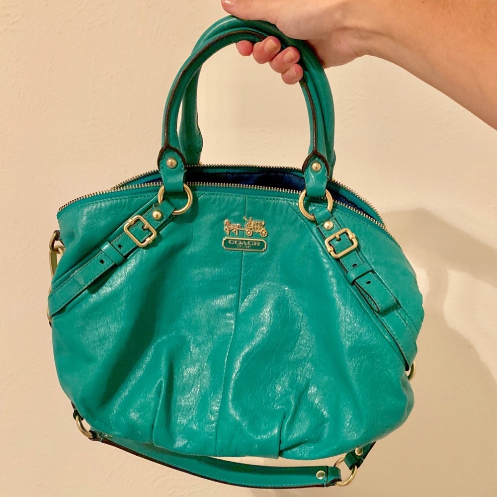 Teal/turquoise Authentic Coach purse